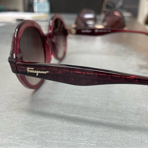 Salvatore Ferragamo Accessories - AUTHENTIC SALVATORE FERRAGAMO Crystal Burgundy Sunglass